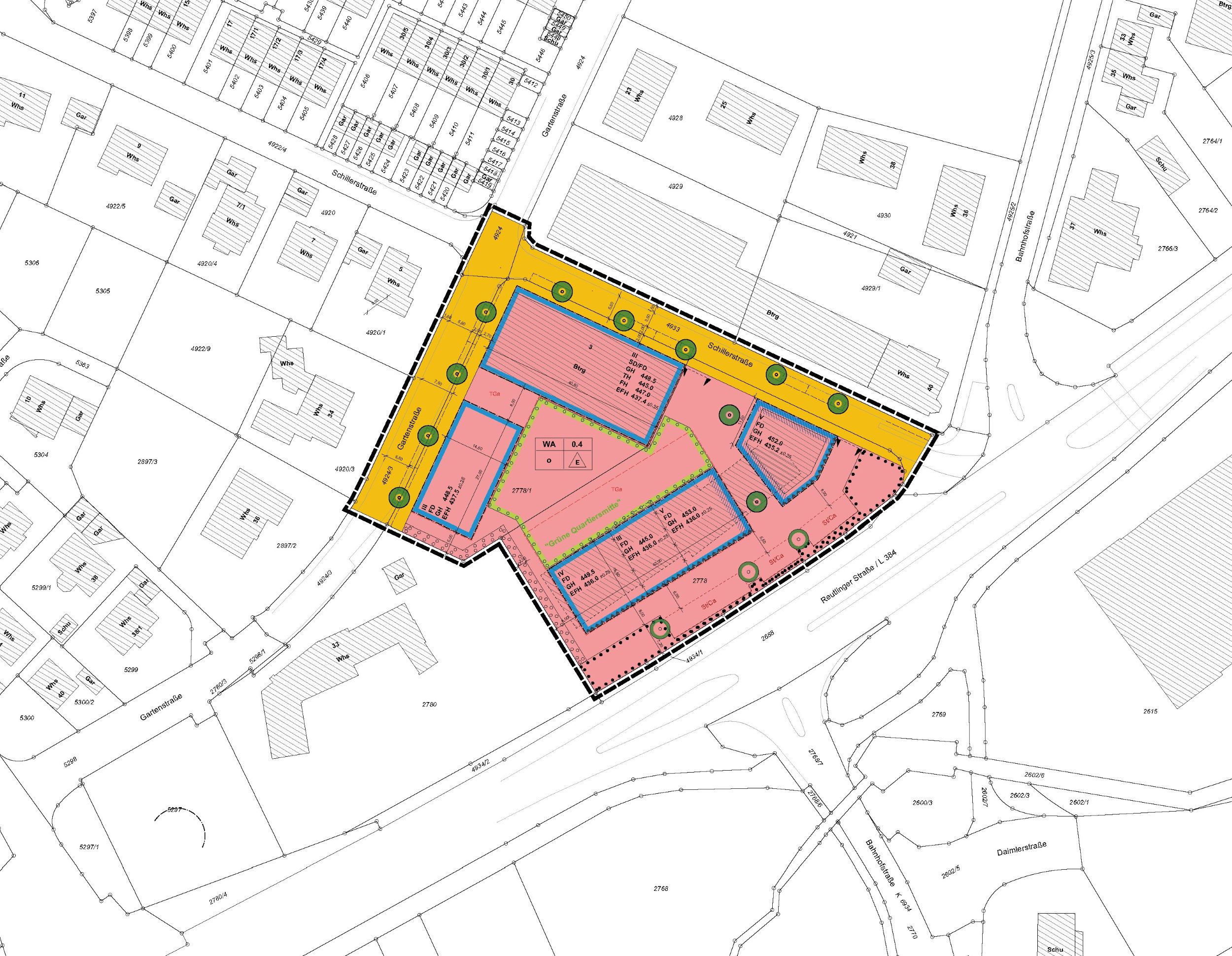 schreiberplan Stuttgart:  Gemeinde Nehren  - Vorentwurf Bebauungsplan "Flammer-Areal"